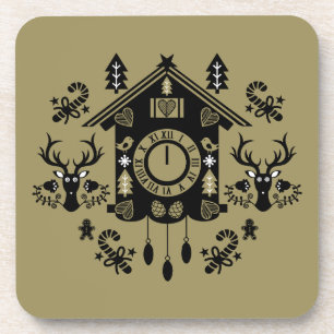 German Cuckoo Clock Christmas Coaster