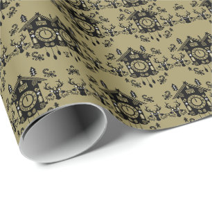 German Cuckoo Clock Christmas Wrapping Paper