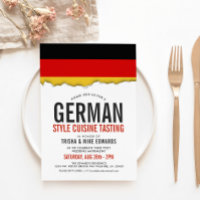 German Cuisine | Party Flag White Invite