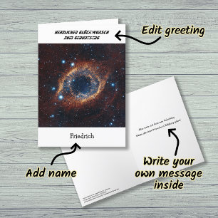 German custom name birthday nebula card