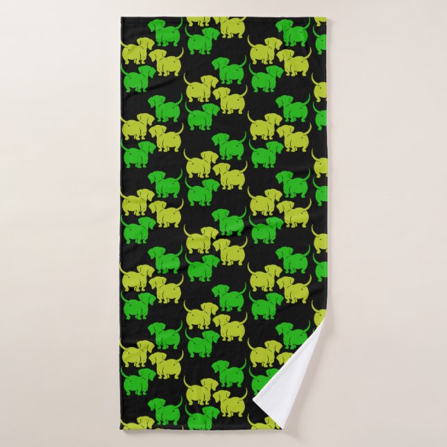 German Dachshund Dog Patterns Bath Towel (Bath Towel)