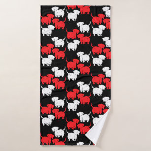 German Dachshund Dog Patterns Bath Towel