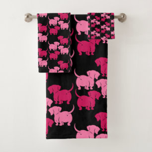 German Dachshund Dog Patterns Bath Towel Set