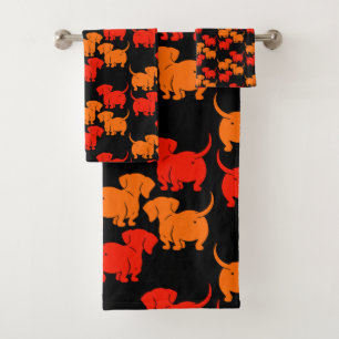 German Dachshund Dog Patterns Bath Towel Set