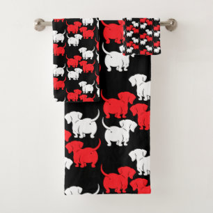 German Dachshund Dog Patterns Bath Towel Set