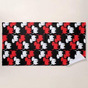German Dachshund Dog Patterns Beach Towel