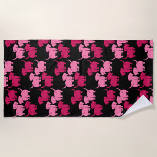 German Dachshund Dog Patterns Beach Towel