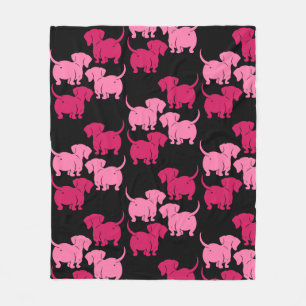 German Dachshund Dog Patterns Fleece Blanket