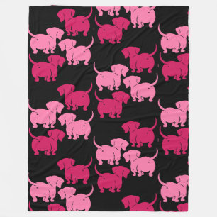 German Dachshund Dog Patterns Fleece Blanket