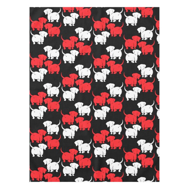 German Dachshund Dog Patterns Tablecloth (Front)