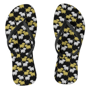German Dachshund Dog Patterns Thongs