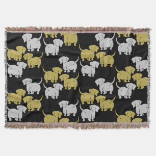 German Dachshund Dog Patterns Throw Blanket