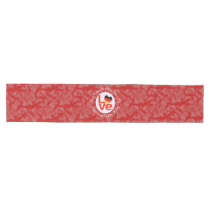 German Deutsch Heart Red LOVE Flag Personalised Medium Table Runner