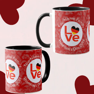 German Deutsch Red LOVE Heart Flag Mug
