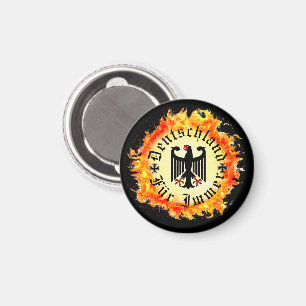 German/Deutschland Forever/eagle/iron cross/fire Magnet