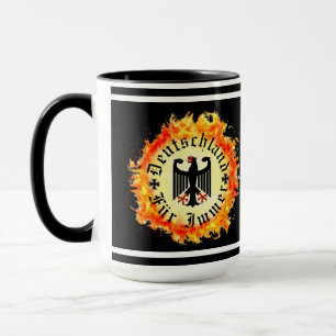 German/Deutschland Forever/eagle/iron cross/fire Mug