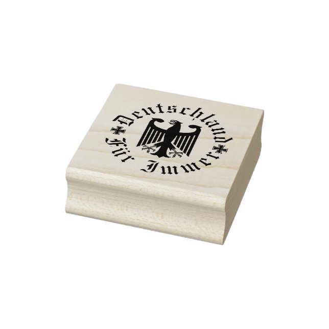 German/Deutschland Forever/eagle/iron cross/fire Rubber Stamp (Stamp)