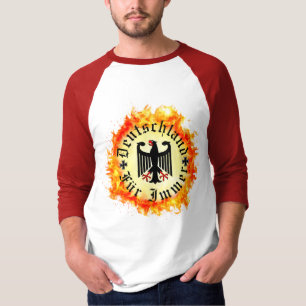 German/Deutschland Forever/eagle/iron cross/fire T-Shirt