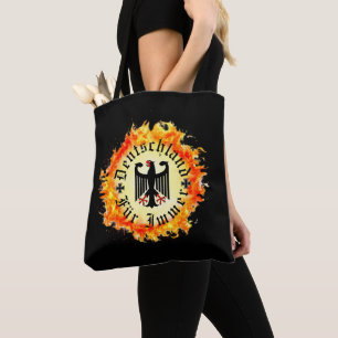 German/Deutschland Forever/eagle/iron cross/fire Tote Bag