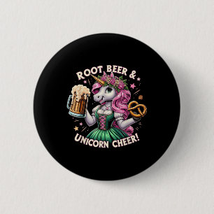 German Drindl Unicorn Beer Pretzel Funny Party 6 Cm Round Badge