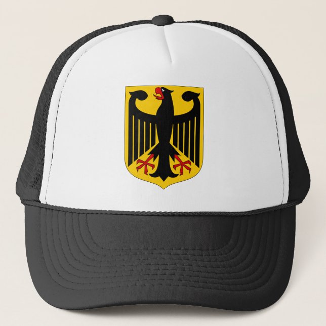 German Eagle on Yellow Shield Trucker Hat (Front)