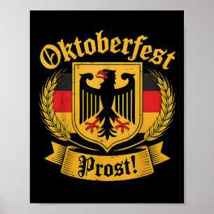 German Eagle Prost Vintage Beer Festival Outfit  Poster