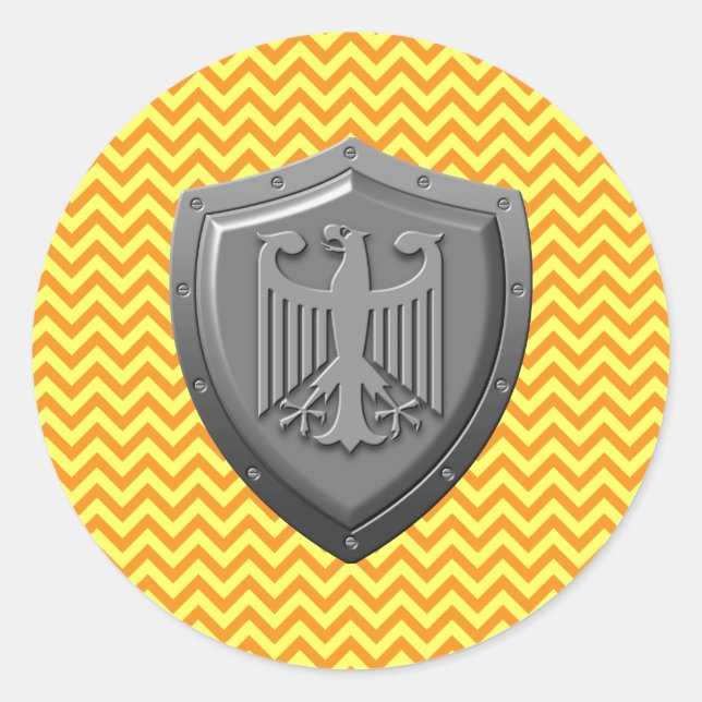 German Eagle Shield Classic Round Sticker (Front)
