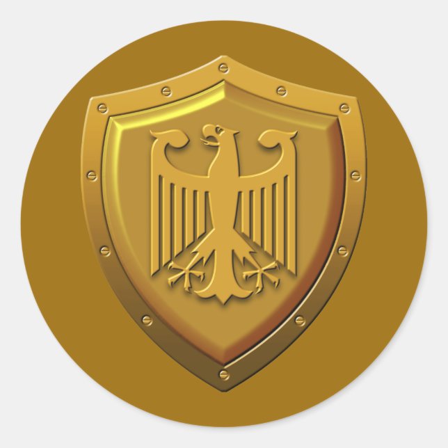 German Eagle Shield Classic Round Sticker (Front)
