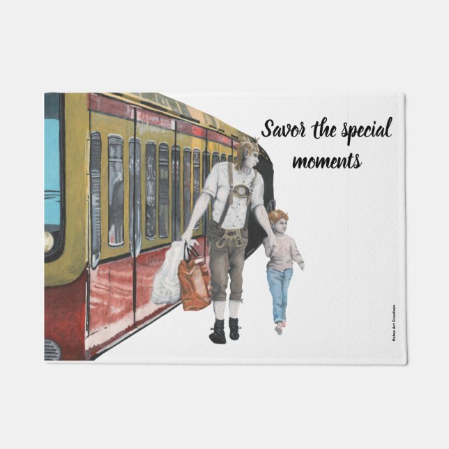 German Elf Berlin Train Trip Fantasy Art Door Mat (Front)