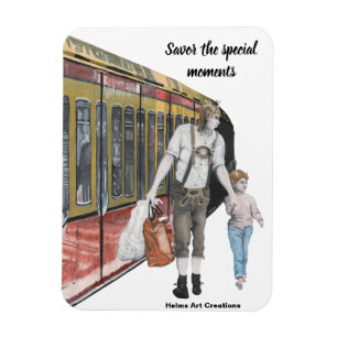 German Elf Family Shopping Fantasy Flexible Magnet