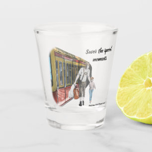German Elf Family Shopping Fantasy Shot Glass