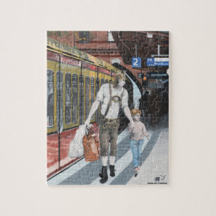German Elf Town Shopping Fantasy Art Small Puzzle