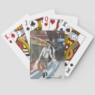 German Elf Train Shopping Fantasy Playing Cards