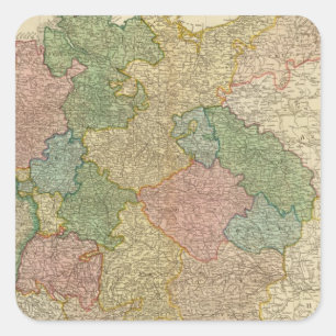 German Empire Map Square Sticker