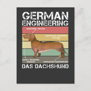 German Engineering Dachshund Puppy Weiner Dog Postcard