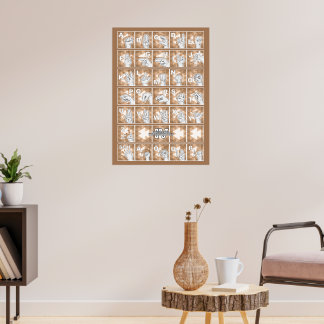 German Finger Alphabet 4 - brown / Poster