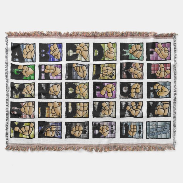 German Fingerspell 3 (2025) Throw Blanket (Front)