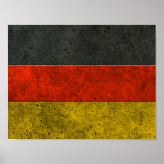 German Flag Aged Steel Effect Poster