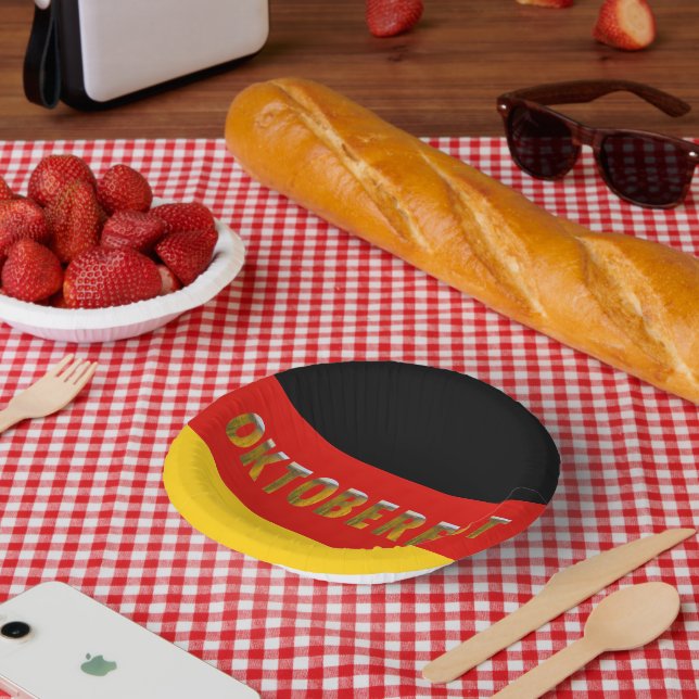 German Flag Beer Festival Oktoberfest Paper Plate (Picnic)