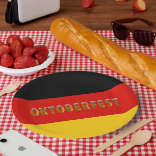 German Flag Beer Festival Oktoberfest Paper Plate