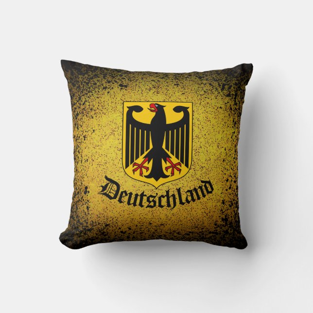 German flag, black eagle, Deutschland Cushion (Front)