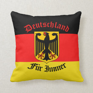 German flag, black eagle, Deutschland fur immer Cushion