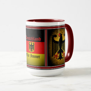 German flag, black eagle, Deutschland fur immer Mug