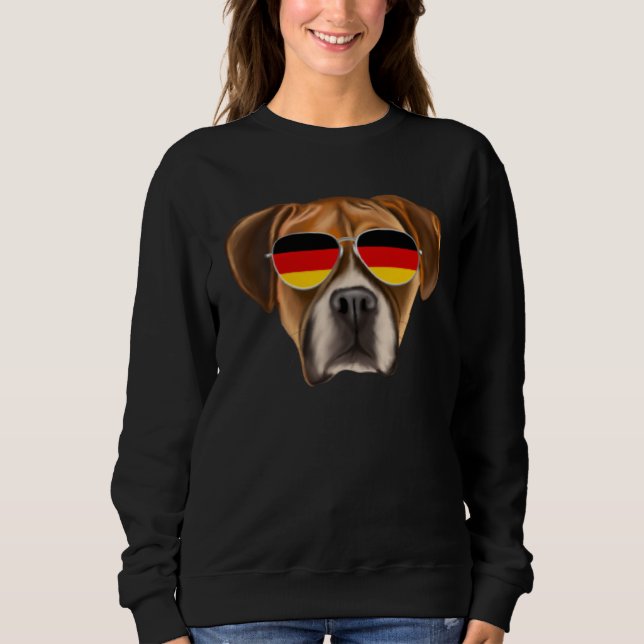German Flag Boxer Dog Germany Pocket Sweatshirt (Front)