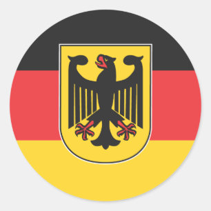 German Flag Classic Round Sticker