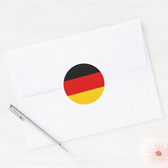 German flag classic round sticker (Envelope)