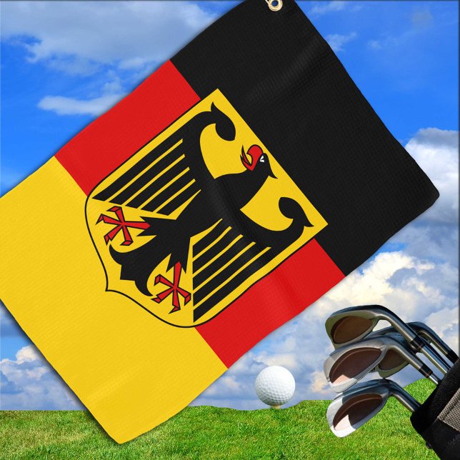 German flag & Coat of Arms, Deutschland/sport fans Golf Towel (Creator Uploaded)
