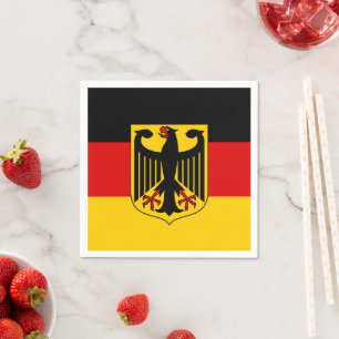 German flag & Coat of Arms, Deutschland/sport fans Napkin