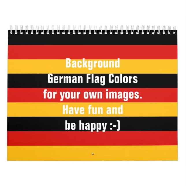 GERMAN FLAG COLORS CALENDAR for your own images (Cover)