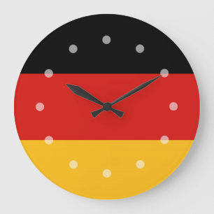 GERMAN FLAG COLORS stripes + your ideas Large Clock
